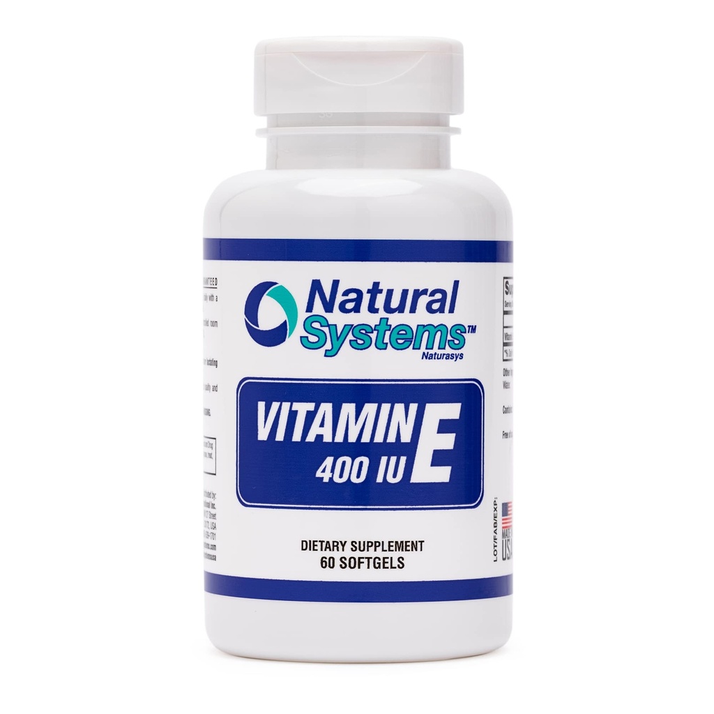 Vitamina E 60 Softgels 400 UI prin sisteme naturale - Vitamina E Supplements Immune System Support * - Vitamina E Softgels Ingrijirea pielii - Vitamina naturala E Non-Sugar, arome non-Artificiale sau conservanti