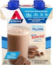 Atkins Milk Chocolate Delight Proteine Shake, 15g Proteine, Glicemic scăzut, 2g Net Carb, 1g zahăr, Keto Friendly, 4 Conte