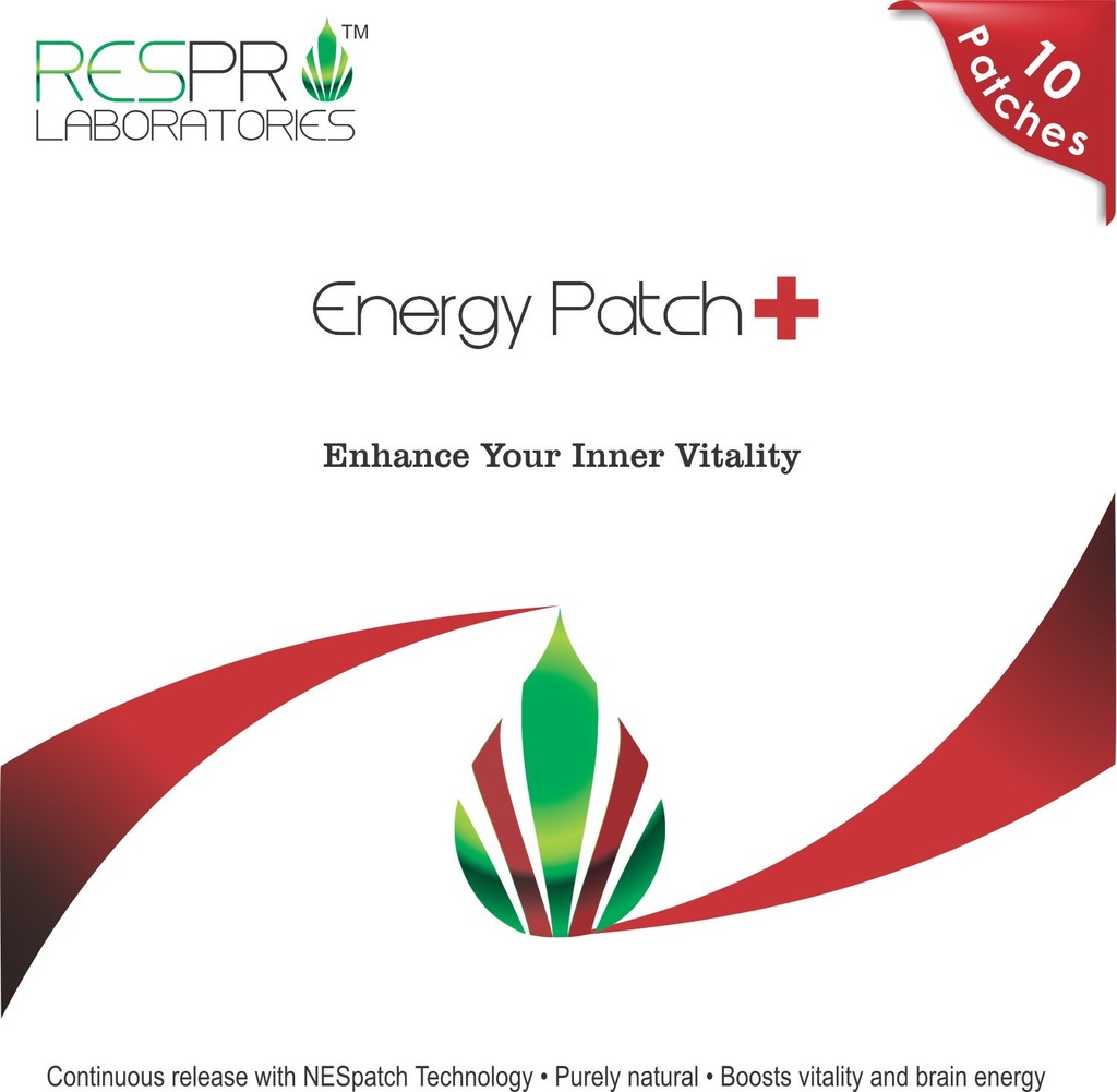 Respro Labs Natural Guarana și CoQ10 Energy Patch Plus, eliberare continuă, 10 patches