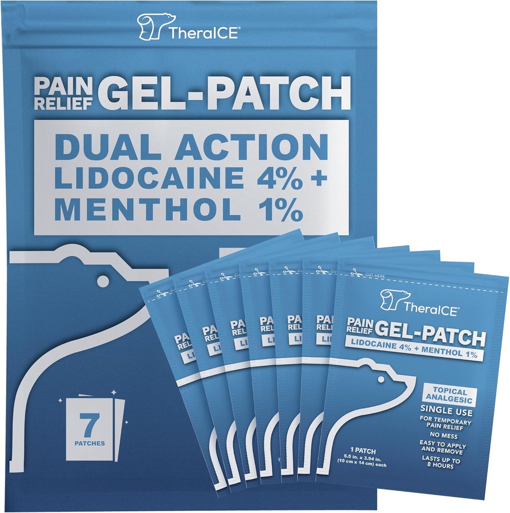 TheraICE Lidocaina Patches Plus Mentol 