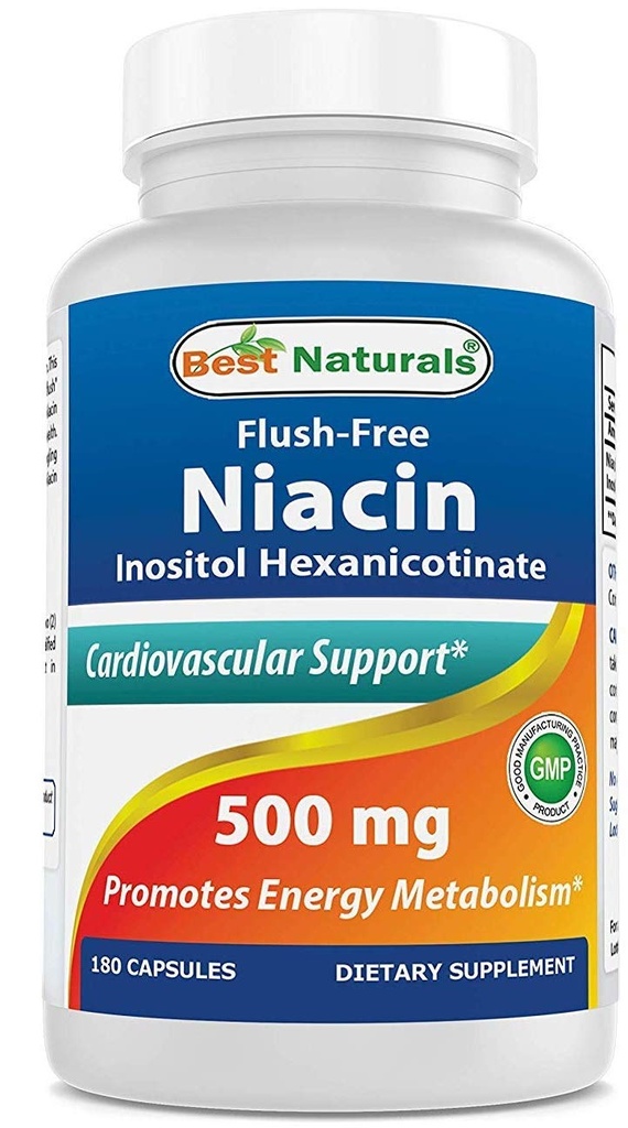 Cele mai bune naturi Niacina fără culoare Inositol Hexanicotinat 500 mg 180 capsule