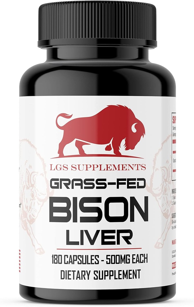 Grass Fed Bison capsule de ficat susține producția de energie, detoxifiere, digestia, imunitate, fier natural non-GMO, Freeze uscat supliment de sănătate hepatică, 3000mg
