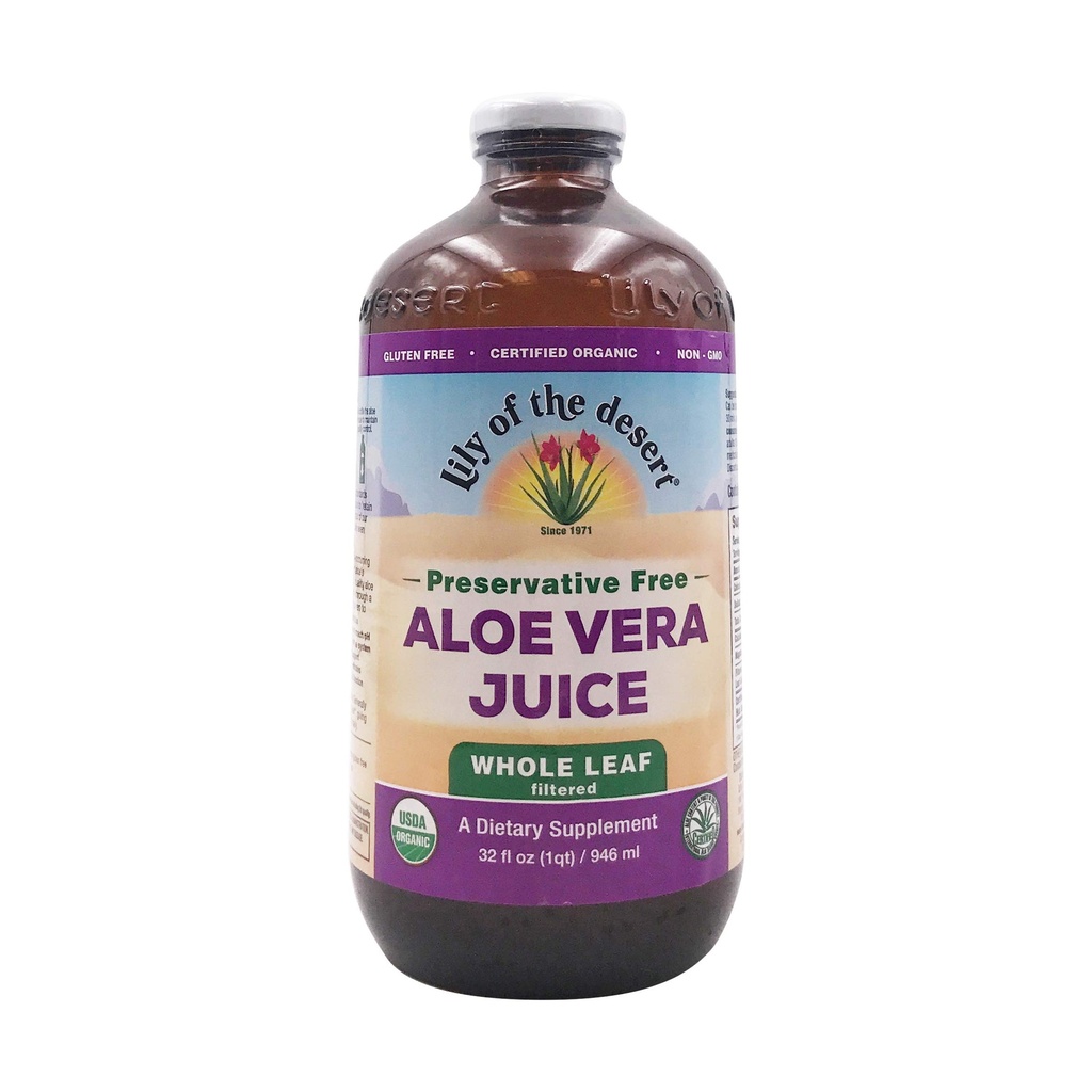 LILY DE DESERT Organic Aloe Vera Whole Leaf Conservator gratuit, 32 FZ