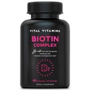 Vital Vitamine Biotin Complex pastile - cu acid hialuronic, MSM, Colagen, & Vitamina C - Supliment pentru par, Piele, & Nails - 60 Capsule