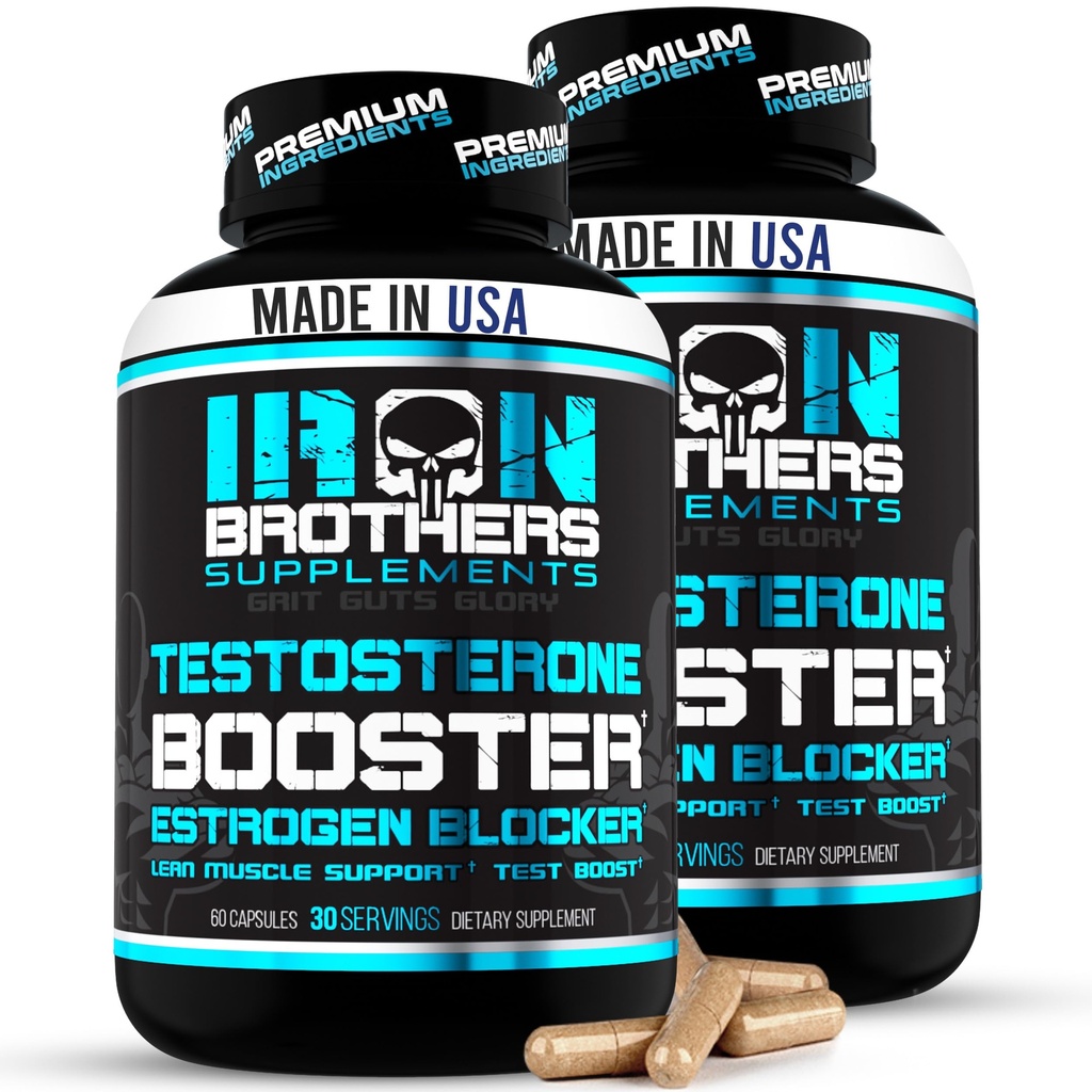 Booster de testare pentru bărbați cu blocant estrogen - supliment alimentar anti-estrogen - inhibitori naturali de aromatază - Creșterea libidoului și a forței 60 capsule - creștere musculară - pierdere în greutate (2 sticle)