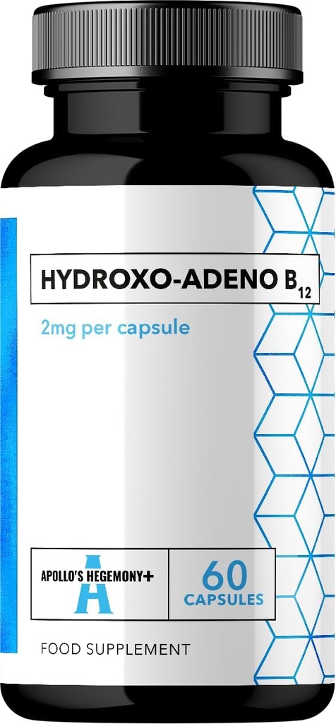 HEGEMONY Hydroxo-Adeno 2 mg - Capsule de vitamina B12-60 Vegane cu absorbţie ridicată - 2 luni de aprovizionare - susţine formarea celulelor roşii şi nivelurile vitale de energie