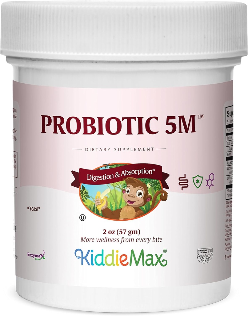 Maxi Health KiddieMax Probiotic 5M - Acidophilus - Flora Digestivă sănătoasă - 2 Ounce pulbere - Kosher