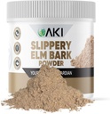 AKI Slippery Elm Bark Powder - Proteină pe bază de plante, Soothing Remedy pentru Digestive Wellness & Ghroat Comfort - Vegan-Friendly, Gluten-Free, Non-GMO & Free de aditivi artificiali (4oz/113g)