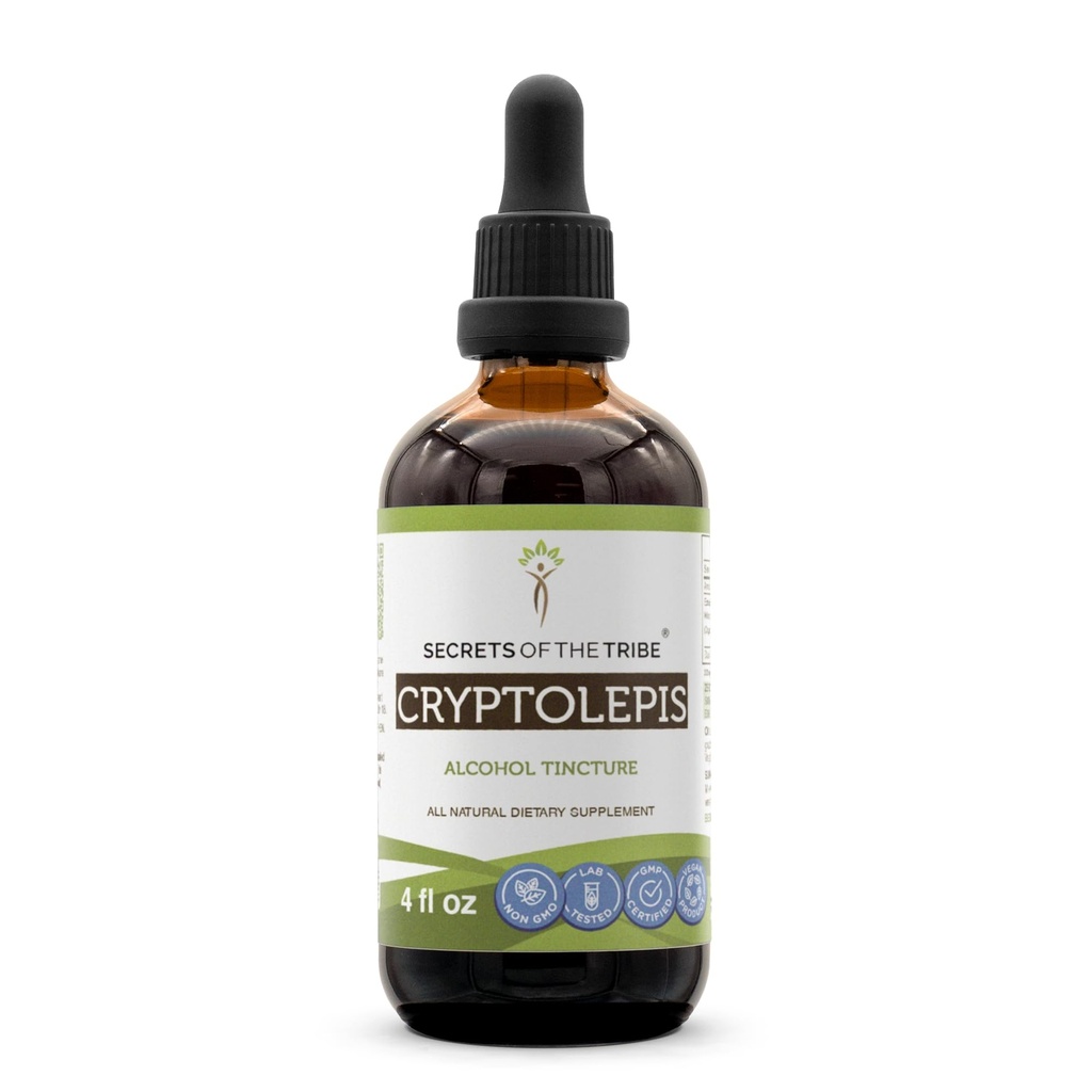 Secretele Tribului Cryptolepis Tincture Extract de alcool, Picături de plante de înaltă calitate, Tinctură făcută din Cryptolepis Cryptolepis Sanguinolenta 4 oz