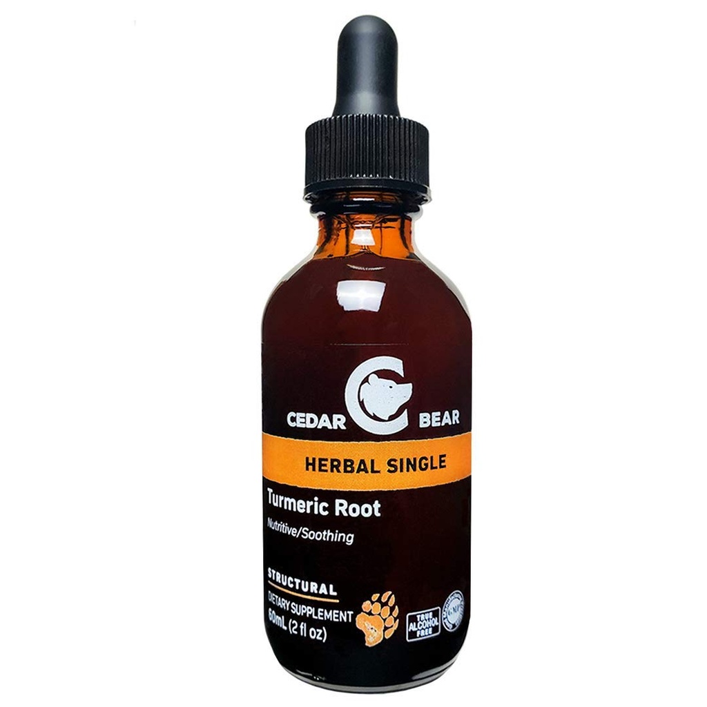 Cedar Bear Root Turmeric (Curcuma Longa) supliment vegetal lichid care susține activitate celulară sănătoasă, și Stimulează funcția imun 2 Fl Oz