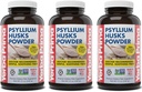 Yerba Prima Psyllium Husks Powder - 12 oz (Pachetul de 3) - Suplimentul natural de fibre - Curățarea colonului - Vegan, non-GMO, Gluten-Free (Nou etichetă - ambalare mai Vary)