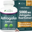 Capsule Astragalus 5000 mg - 250 capsule, 8+ lună de aprovizionare - Rezistenţă superioară extract de rădăcină Astragalus 20:1 - ne OMG, vegetarian şi Vegan prietenos - susţine sistemul imunitar şi cardiovascular
