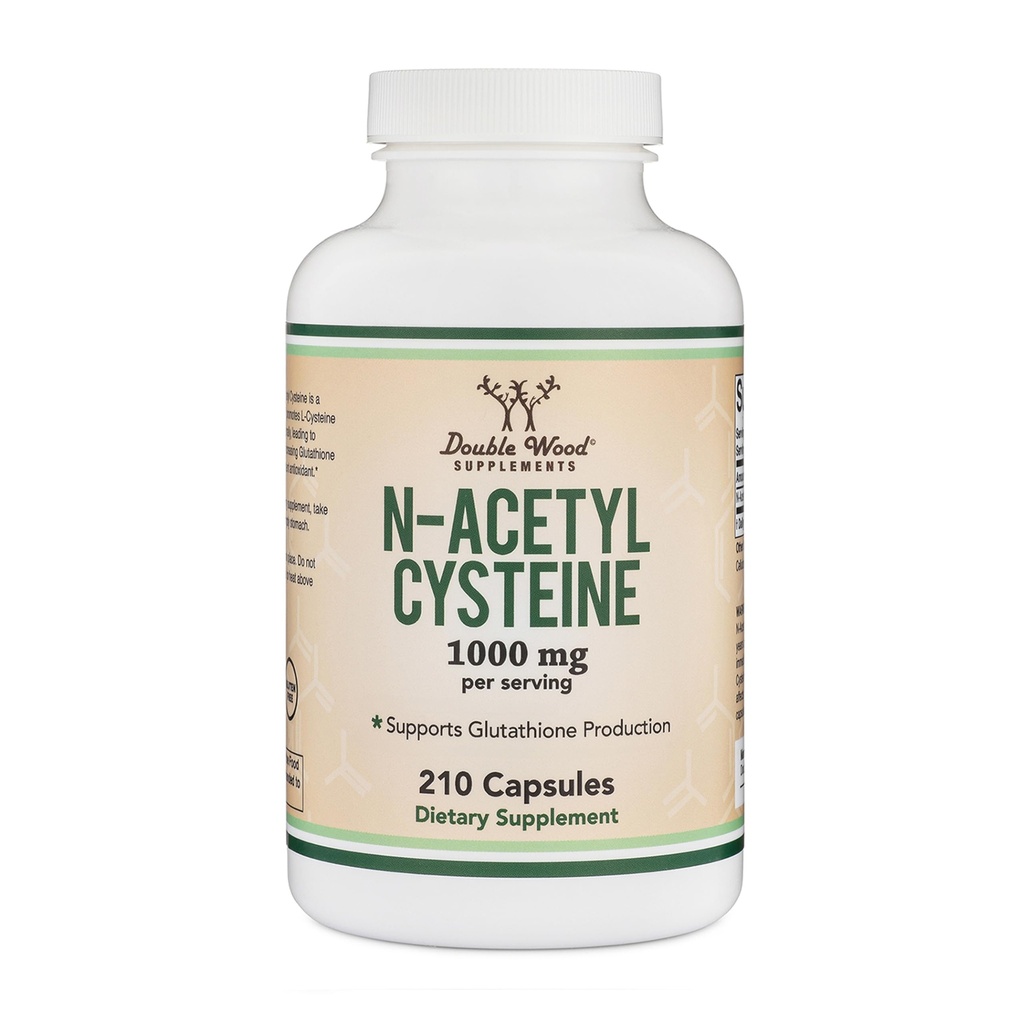 Suplimentul NAC N-Acetyl Cysteine (1.000 mg per Serving 500mg per capac, 210 capsule) (al treilea parte testat) cu Odor Masking Technology pentru a stimula nivelul glutationei de lemn dublu