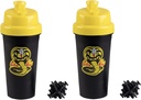 Karate Kid Cobra Kai 25oz Proteine Shaker Sticle pentru amestecuri de pulbere - Pachet de 2 - Leakproof Lid Șurub pe Lids - Lucrari pentru Smoothies, Energetic Drinks, Workout Blends, Shakes - Autorizat oficial