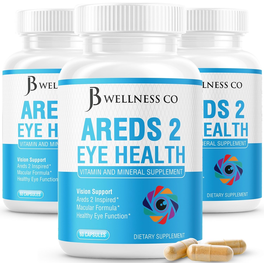 JB Wellness AREDS 2 Eye Vitamina si Suplimentul mineral, contine luteina, vitamina C, Zeaxantină, Zinc & Vitamina Îmbunătățește Suplimentul Vision - 180 Conte