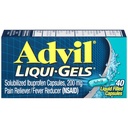 Advil Liqui-Gels Durere Reliever și Reducere Febră, Medicina de durere pentru adulți cu Ibuprofen 200mg pentru dureri de cap, dureri de spate, dureri menstruale și ajutor de durere articulară - 40 capsule umplute cu lichid