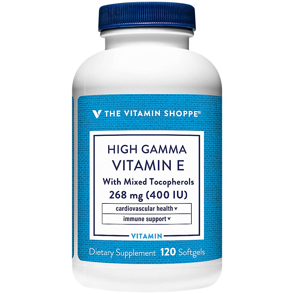 The Vitamin Shoppe Vitamin E 400 IU - Antioxidant Support for Skin Health & Immune Function, Daily Vitamin (120 Softgels)