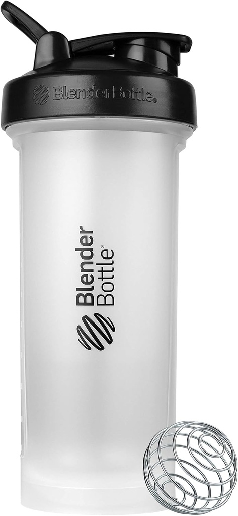 BlenderBottle Classic V2 Shaker Sticla Perfect pentru Shake-uri de proteine și antrenament pre, 45-Ounce, Clear / Negru