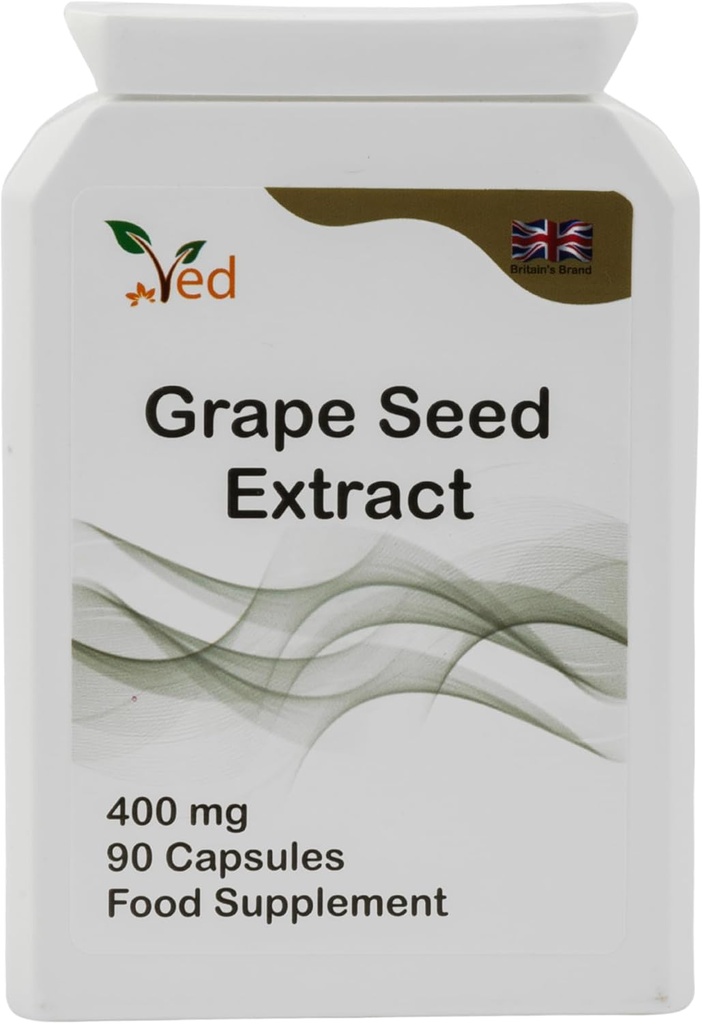 Ved OPC Capsule extract de semințe de struguri, min. 95% Proanthocyanidins oligomeric,400 mg 90 Capsule Vegan (3 luni de aprovizionare)
