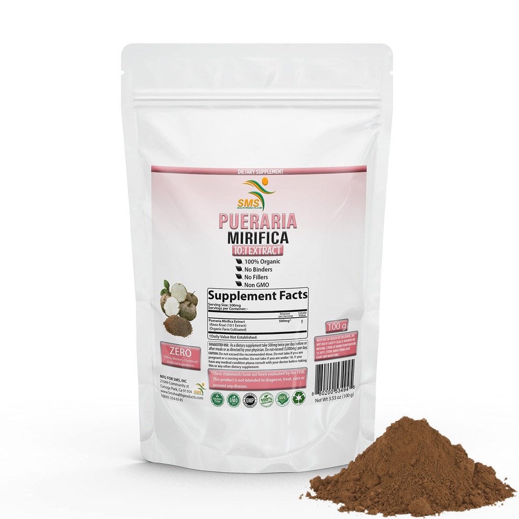 Pueraria Mirifica Natural Organic Herbal Kwao Krua Kao 10:1 Extract 100g pulbere, Promovează Femeii de sănătate Supliment alimentar 