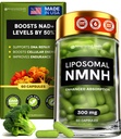 Liposomal NMNH Supliment (Dihidronicotinamidă Mononucleotidă) - NAD de înaltă puritate pentru anti- imbatranire, energie, Focus - NMNH capsule organice pure 60 - 300mg