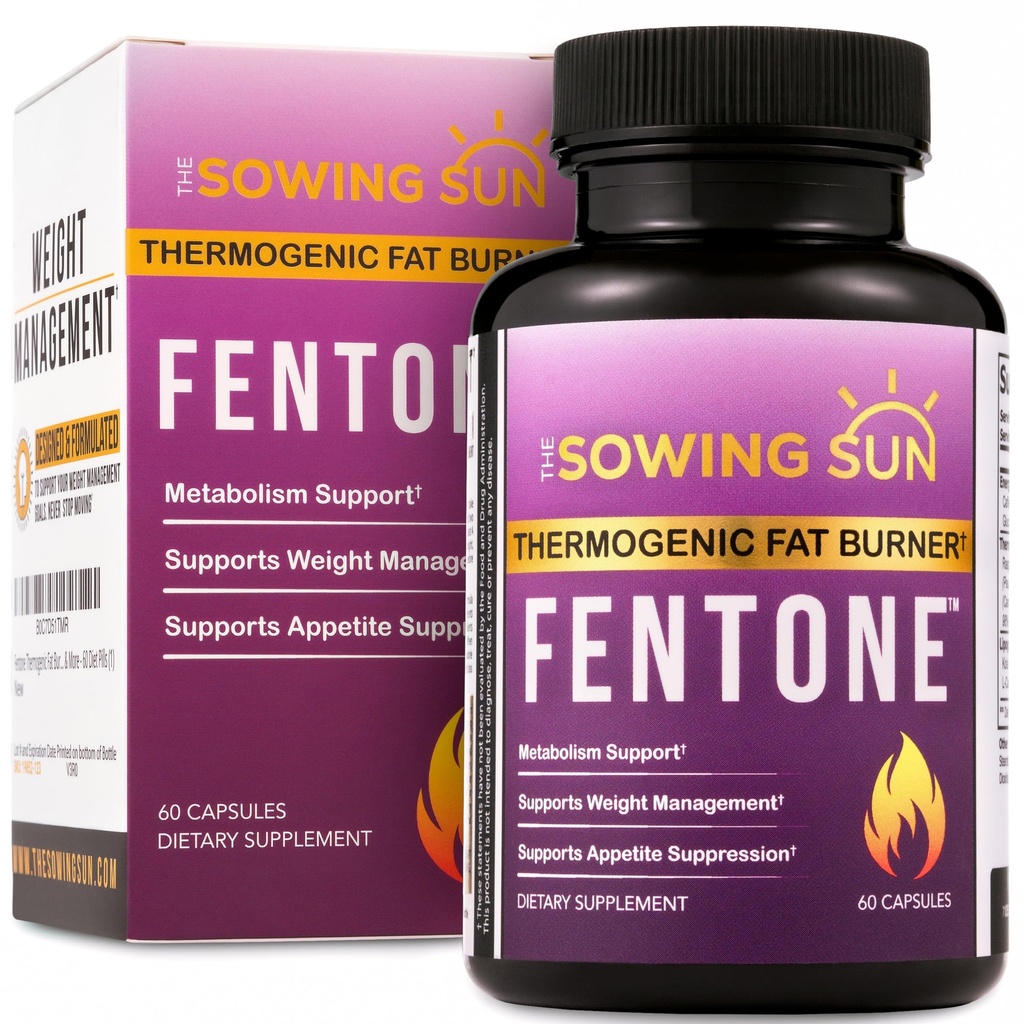 Fentone termogenic Fat Burner Booster, Appetite Suppressant, Clinic Studiat pierderea in greutate, Fat Burning, Feniletilamină HCl, L- Carnitina, Ketone - 60 pastile dietetice (1)