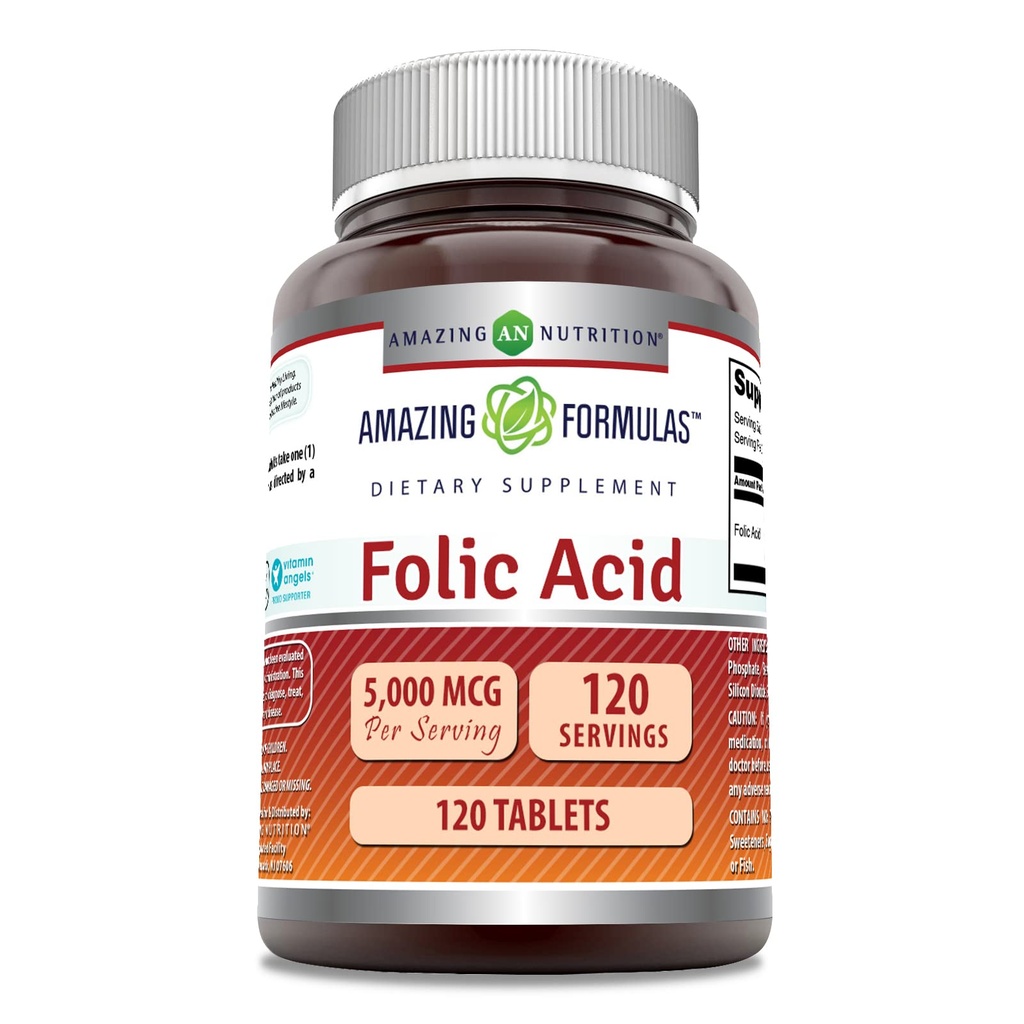 Amazing Formulas Folic Acid (Vitamina B9) Supliment 