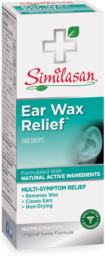 Similasan Ear Wax Relief Picături ureche, 33-Ounce Sticle (Pachet de 3)
