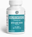 ASHWAGANDHA 1300 mg de rădăcină organică cu Pepper negru. Stresul natural şi susţinerea dispoziţiei 120 capsule