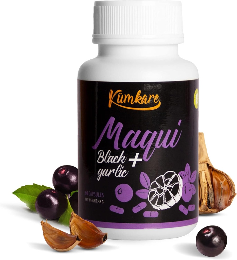 Suport imun, Vitamine C, Zinc, Apărarea sănătății și boostere de imunitate și supliment antioxidanți pentru adulți, cu Maqui Berry și Black Usturoi, 60 capsule