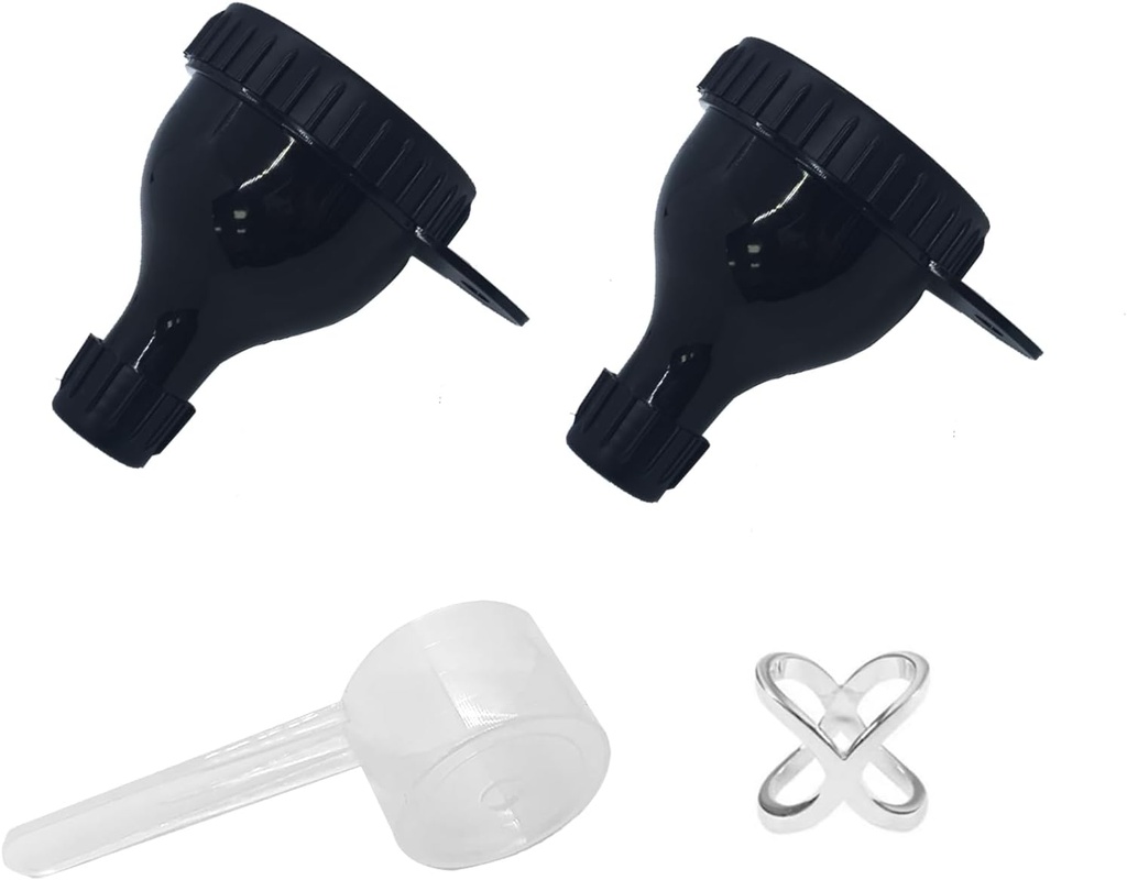 2Pack Container pulbere de proteine pentru a merge Funneluri suplimentare portabile cu bile de sticlă Shaker & Spoon Portable Dispenser pentru fitness și călătorie On-the-Go suplimentare de stocare și soluție de umplere