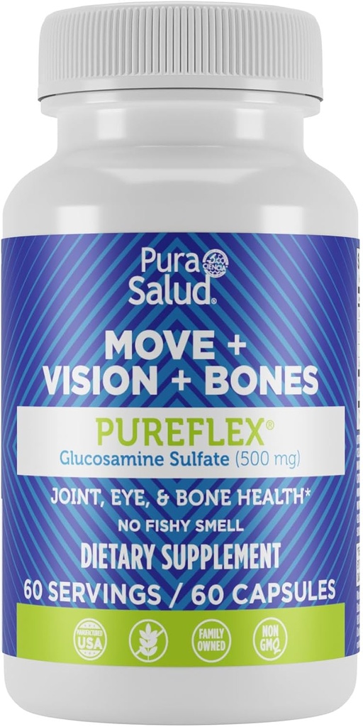 Branduri de bază Pura Salud Pureflex Glucosamine Sulfate 500mg, 60 Count (Pachet de 1)