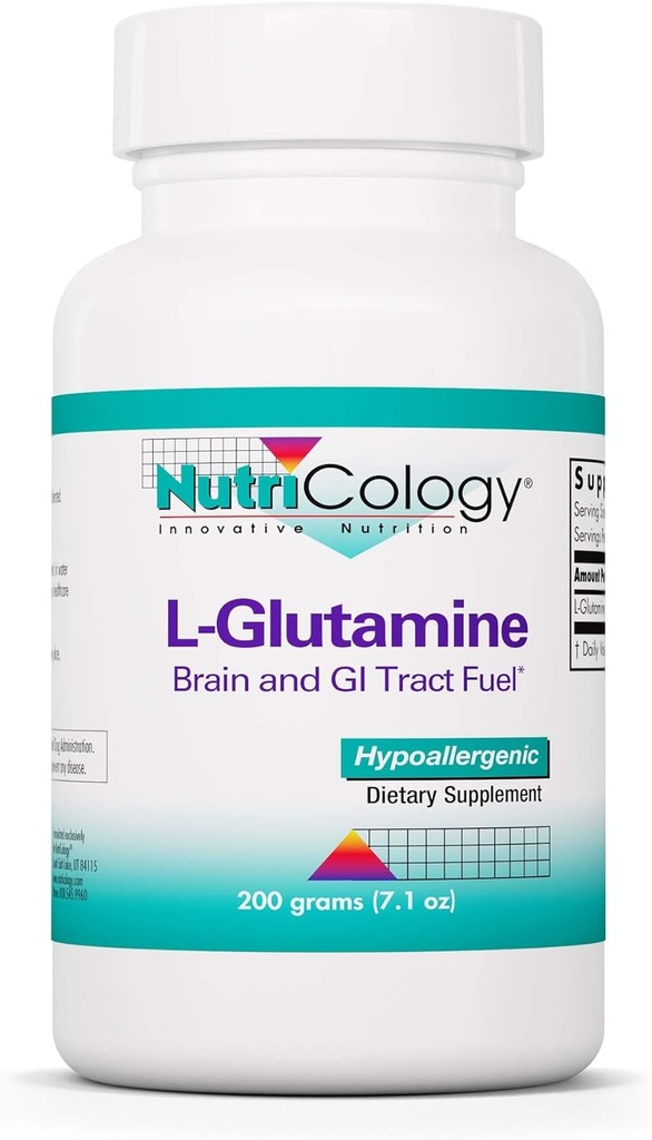 Nutricologie L-Glutamine pulbere - Sanatate ingestie pentru barbati si femei, Free Form Amino Acid, Pur, 4.7g Supliment - 7.1 Ounce