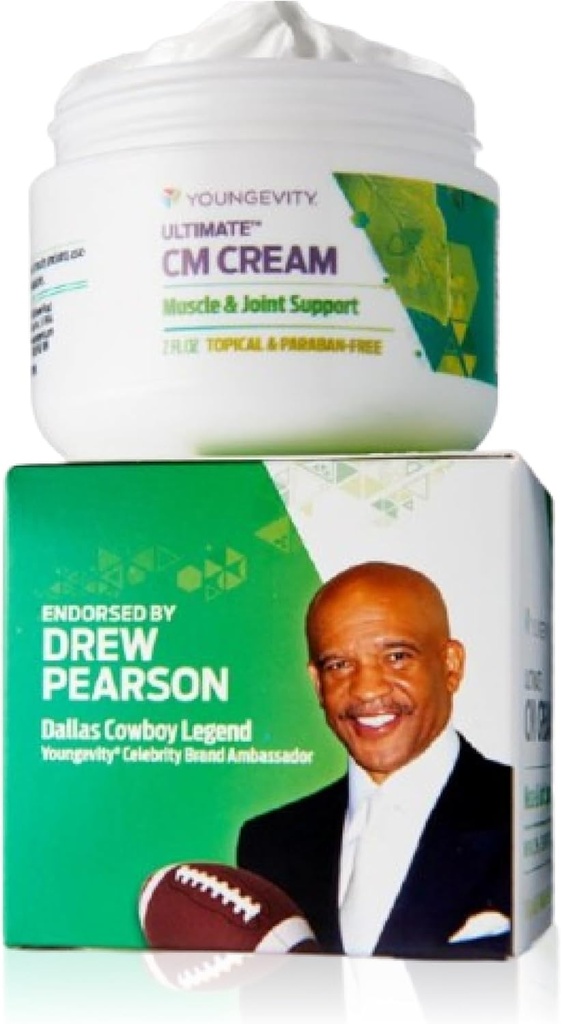 Youngevity Ultimate CM CreamTM - Muscle and Joint Deep Soothing Analgesic Cream - Paraben Free - Back, Neck, Hand, and Feet Pain Support - Menthol 1,4% - (2 oz Jar)