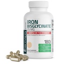 Bronson Iron Bisglicinat 25 mg Blând pe stomac, susţine producerea de energie şi sănătos celule roşii de sânge - Formula non-consceptiva - non OMG, 180 capsule vegetariene