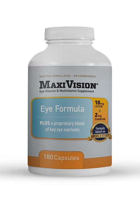 MaxiVision® Eye Formula - Vitamină oculară bazată pe studiul AREDS 2 - Suport macular în vârstă (1 B, 180 capsule)