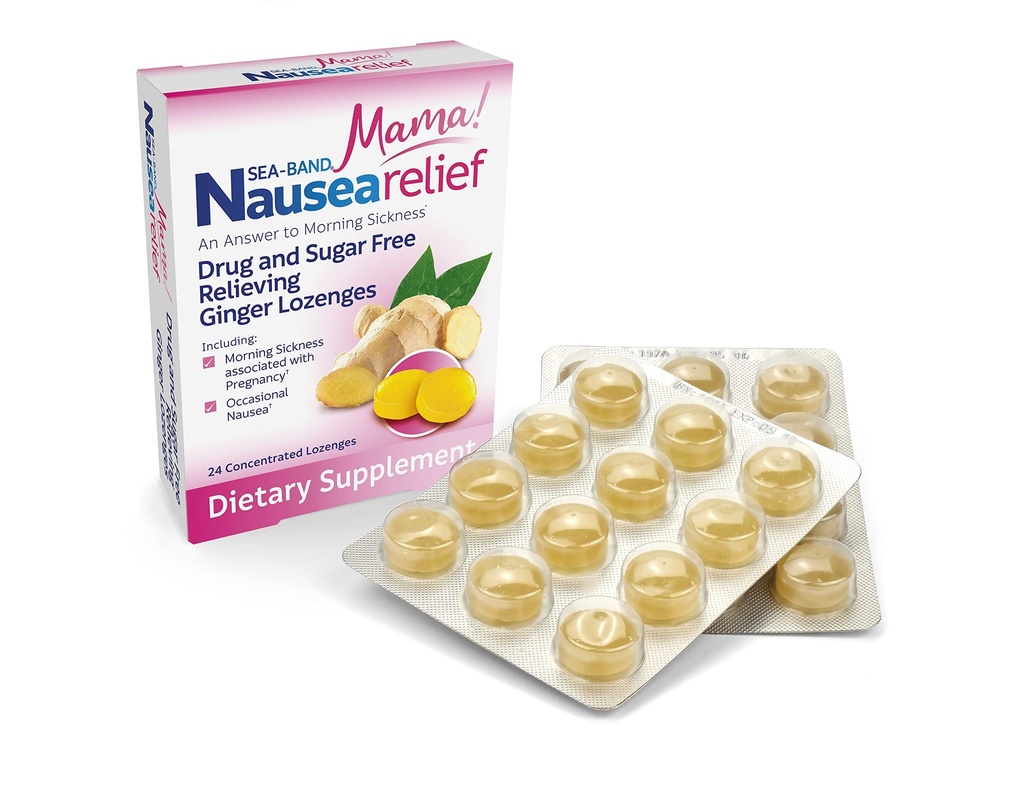 Sea-Band Ginger Mama Lozenges, Drug and Sugar Free, for Motion Sickness and Greaţă Relief