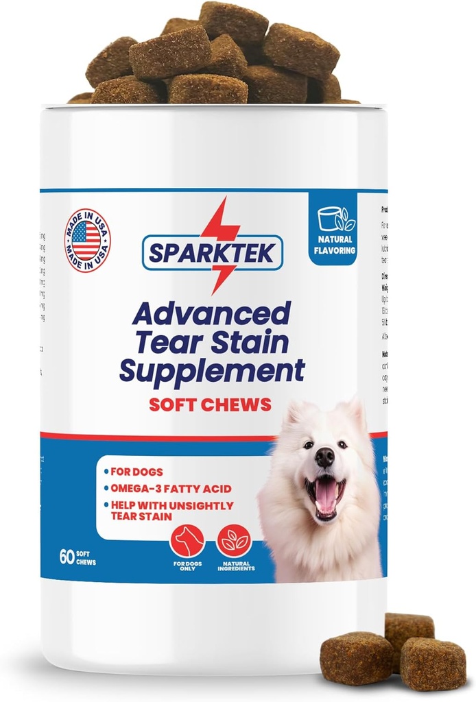 Tear Stain Moft Mesteca Suporturi Câini de îngrijire a ochilor Îmbunătățit cu lutein Omega-6 Omega-3 Cranberry Extract ajută la eliminarea Tear Stains Lubricate ochi și susține sistemul imunitar de alergii
