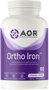 AOR, Ortho Iron, susţine absorbţia şi tolerabilitatea gastrică a fierului, formarea de celule roşii sanguine sănătoase, Suplimentul alimentar, vegetarian, 60 Servings (60 capsule).