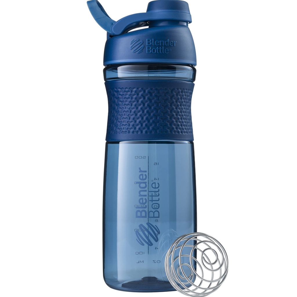 BlenderBottle SportMixer Shakeer Sticla Perfect pentru Shake-uri de proteine și Pre Workout, 28-Ounce, Navy