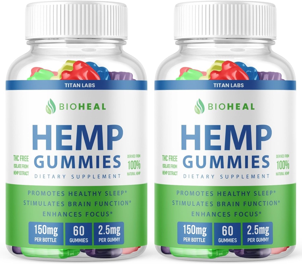 (2 Pack) Gummies Bioheal, Gumies Bioheal pentru Tinitus, Gumies Bioheal 300mg, Gumies Bio Heal, Bioheal Hemp Gummies, Bioheal Gummy S, Bioheal Gummies Advanced Formula Support (120 Gummies)