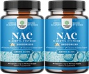 NAC Supliment N-Acetil Cysteine 600mg - Vegan de înaltă absorbţie NAC 600 mg Capsule - Glutatione Precursor pentru ficat Curățare Detox & Reparație Plus Lung Health and Imunity Support (180 Servings)