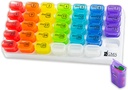 Organizator lunar pastile - 31 zile Pop out pilula pentru suplimente, vitamine si medicamente - Ideal pentru utilizare zilnica & Travel - Rainbow