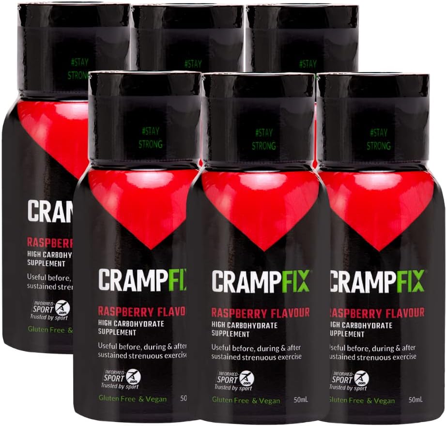 Drink Shot Prevents and Relieves Muscle Cramps, Picior, Calf, Hamstring Cramps, Pachet de 6 sticle, Multi Serve Sticle stoarce toate naturale zmeura