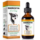 Quercetin pentru câini, câini Querbetin picături lichide, câine Quercetin Supliment Herbal Support Alergie Ajutor, Sănătate celulară, Boost imunitar, Antioxidant - 60 ml