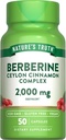 Nature's Truth Berberine with Ceylon Cinnamon Complex | 2,000mg | 50 Vegan Capsules | Vegan, Non-GMO, and Gluten Free Supplement