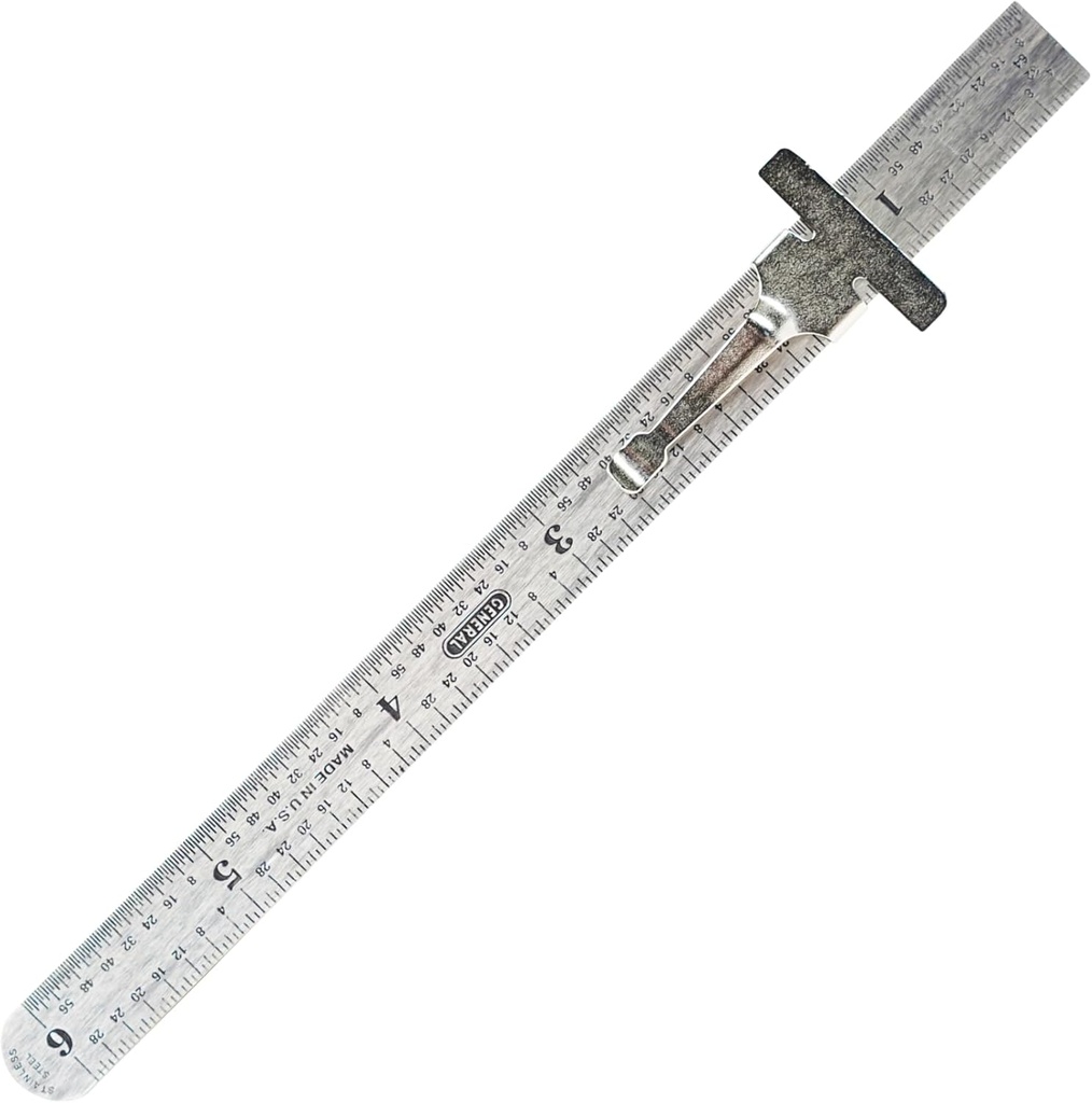 General Tools 300/1 6-Inch Flex Precision Stainless Steel Ruler, Chrome