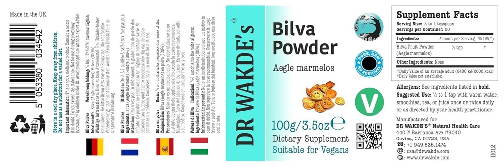 DR WAKDE'S Bilva Fruit Powder (Bauel Fruit 