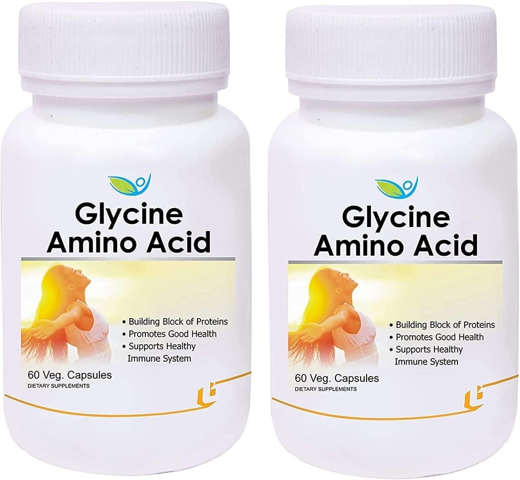 BETT Biotrex Glicină Aminoacid - 60 Capsule vegetale - ambalaj de 2, promovează o sănătate bună