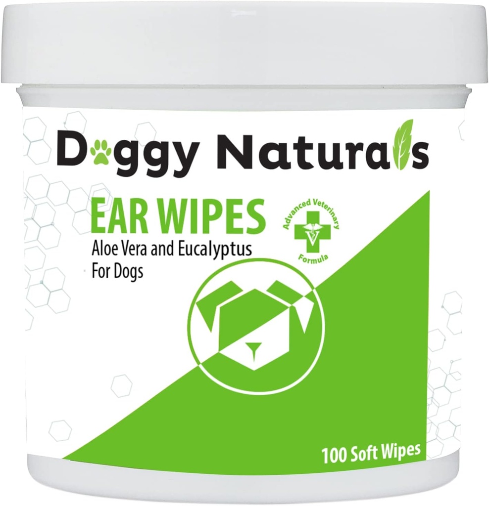 Cleanser Dog Wipes cu Aloe și Eucalyptus (100 Conte) - Otic Cleanser pentru câini (Made in U.S.A) (100ct Wipes with Aloe & Eucalyptus)